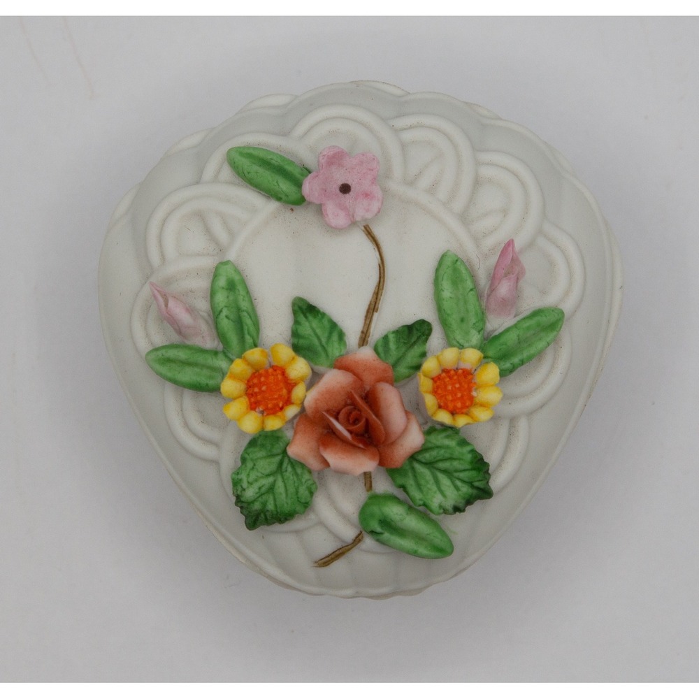 Lakeside China Trinket Box Rose Floral Seashell Footed Hand Painted‎ 2500